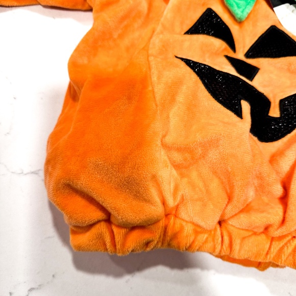 NEW Infant Plush Pumpkin Costume With Hood Size 6-12 mo Originally $25  Pullover - Picture 5 of 6